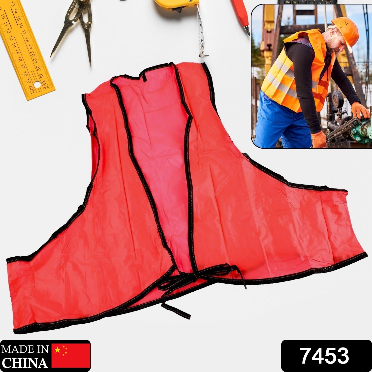7453 Economy Safety Vest, Soft Vinyl with Tie Closure for Identifying Staff and Volunteers Adult PVC Safety Vest High Visibility for Outdoor Operator 7453 Economy Safety Vest, Soft Vinyl with Tie Closure for Identifying Staff and Volunteers Adult PVC Safety Vest High Visibility for Outdoor Operator